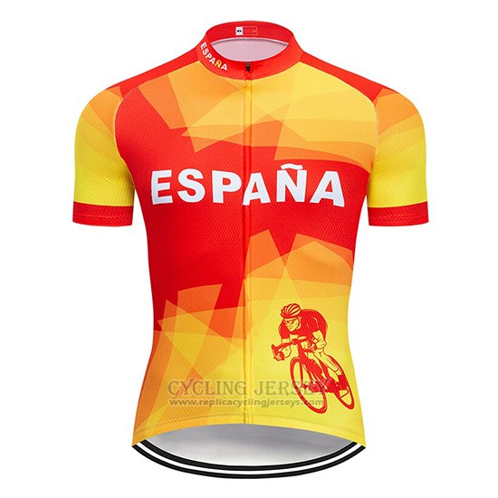 2019 Cycling Jersey Spain Red and Yellow Short Sleeve and Bib Short